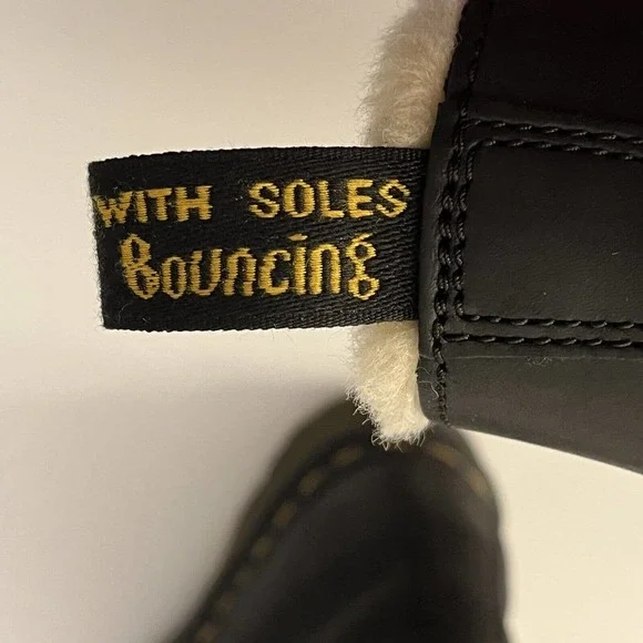 Dr Martens Boots Size 8 Black Leather 1460 Serena Faux Fur Lined Lace Up - Picture 9 of 14